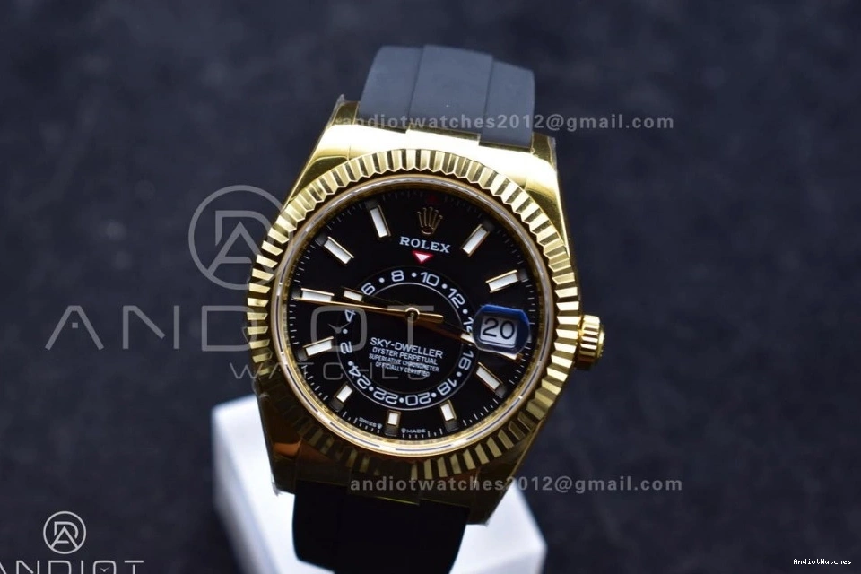 Edition Strap Black Durable 1098 (Gain Weight) YG Oysterflex Sky-Dweller Best 336238 on A23J ZF 1:1 Dial 0101